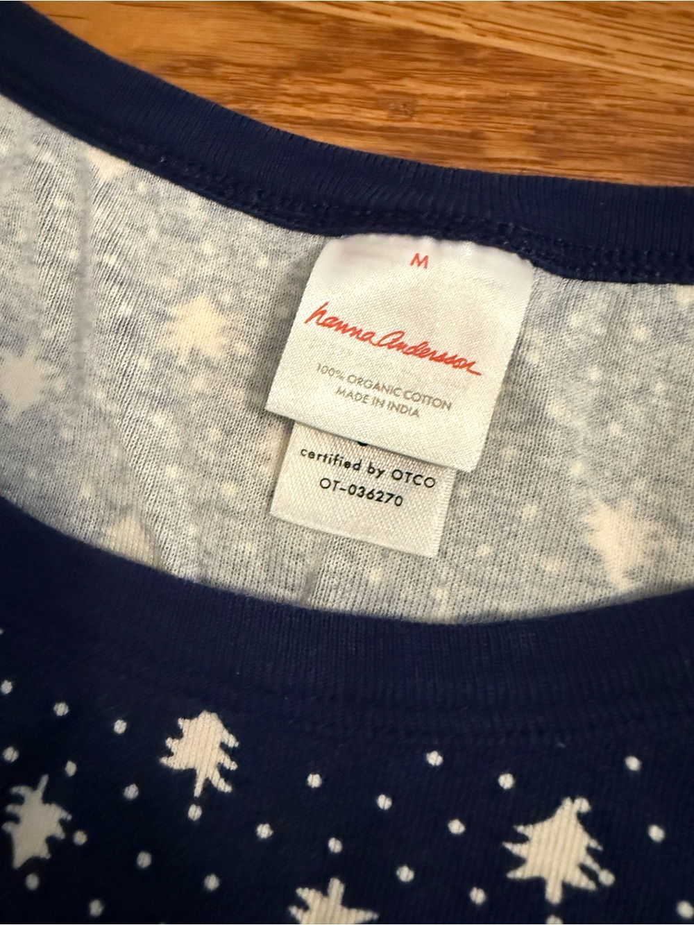 Hanna Andersson Women's Wide Leg Pajama Set in Navy Forest Size Medium - Picture 6 of 11